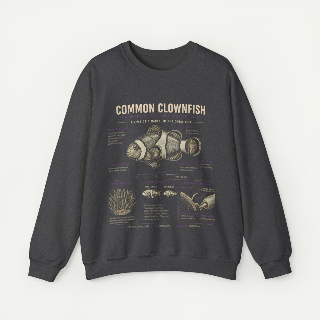 Common Clownfish Anatomy Sweatshirt – Marine Biology Graphic Pullover