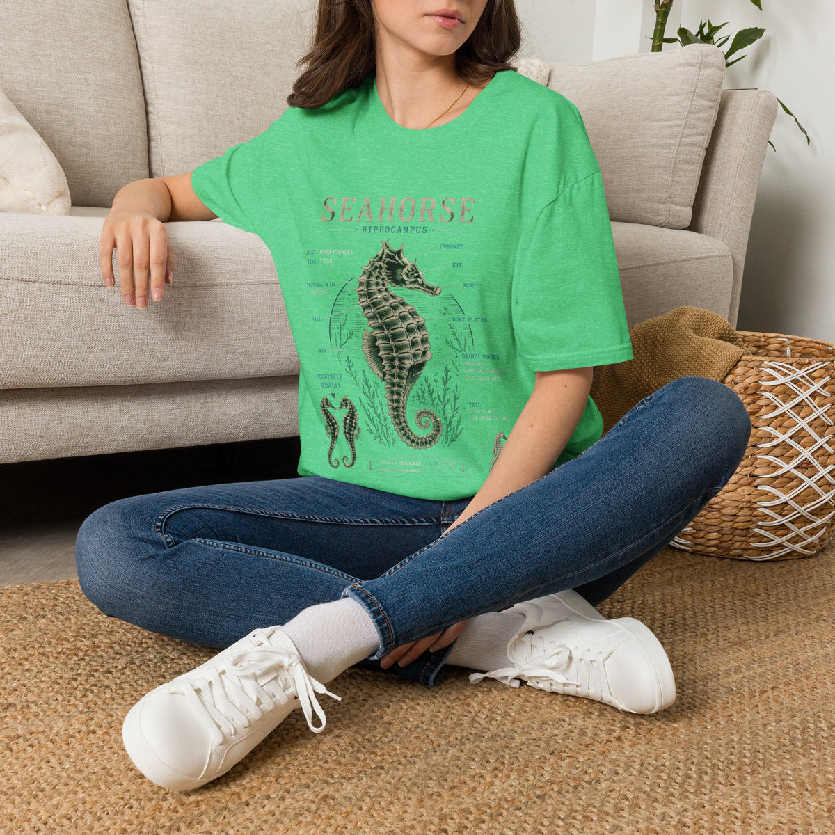 Seahorse Anatomy Tee — Vintage Marine Biology T-Shirt