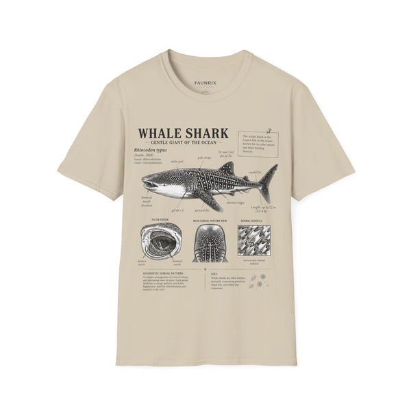 Whale Shark Anatomy T-Shirt — Marine Biology Graphic Tee with Informational Diagram