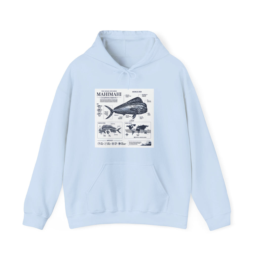 Mahi Mahi Fish Anatomy Hoodie — Illustrated Marine Biology Pullover