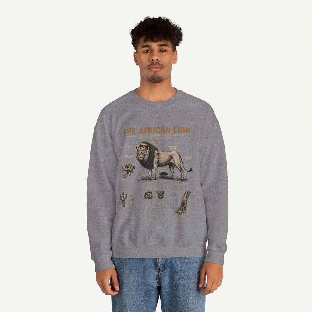 African Lion Anatomy Crewneck Sweatshirt