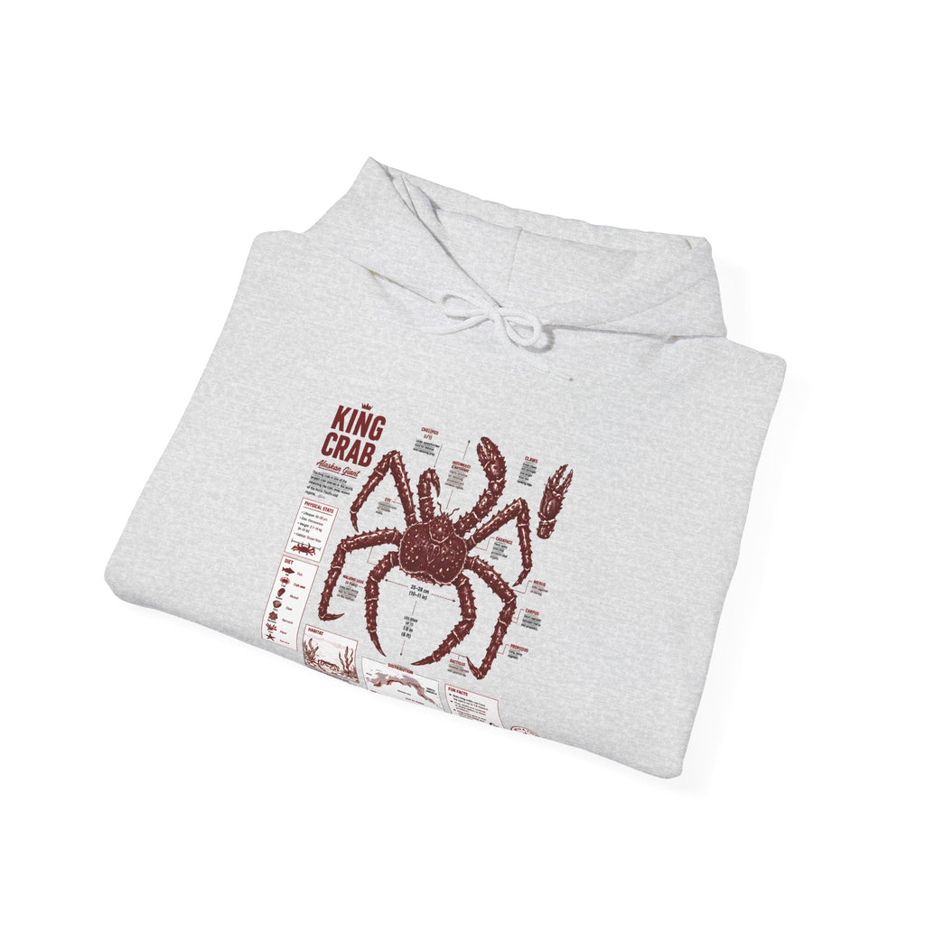 King Crab Anatomy Hoodie — Vintage Seafood Diagram Sweatshirt