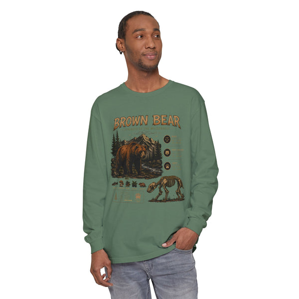 Brown Bear Wildlife Graphic Long Sleeve Tee
