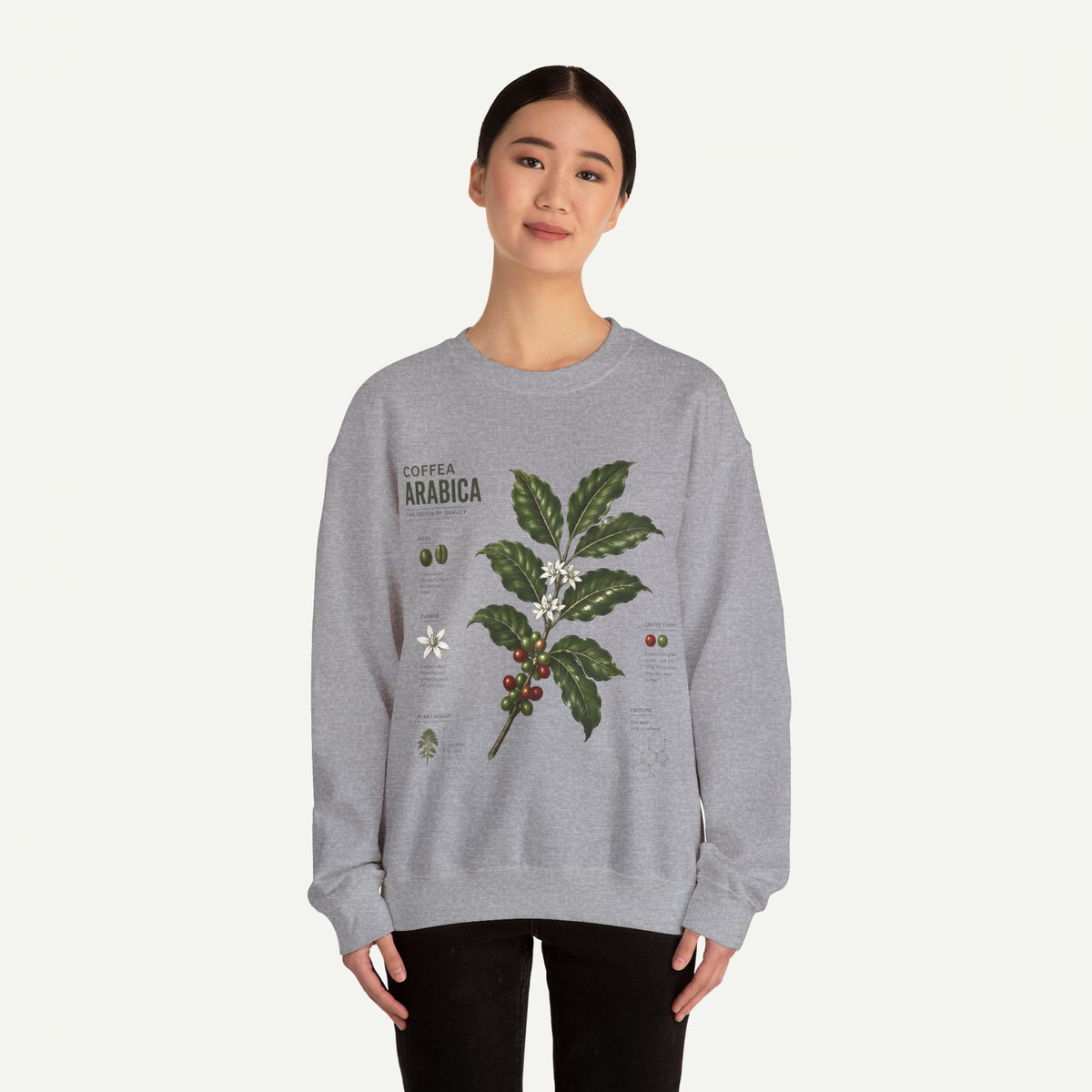 Coffee Arabica Botanical Print  Crewneck Sweatshirt