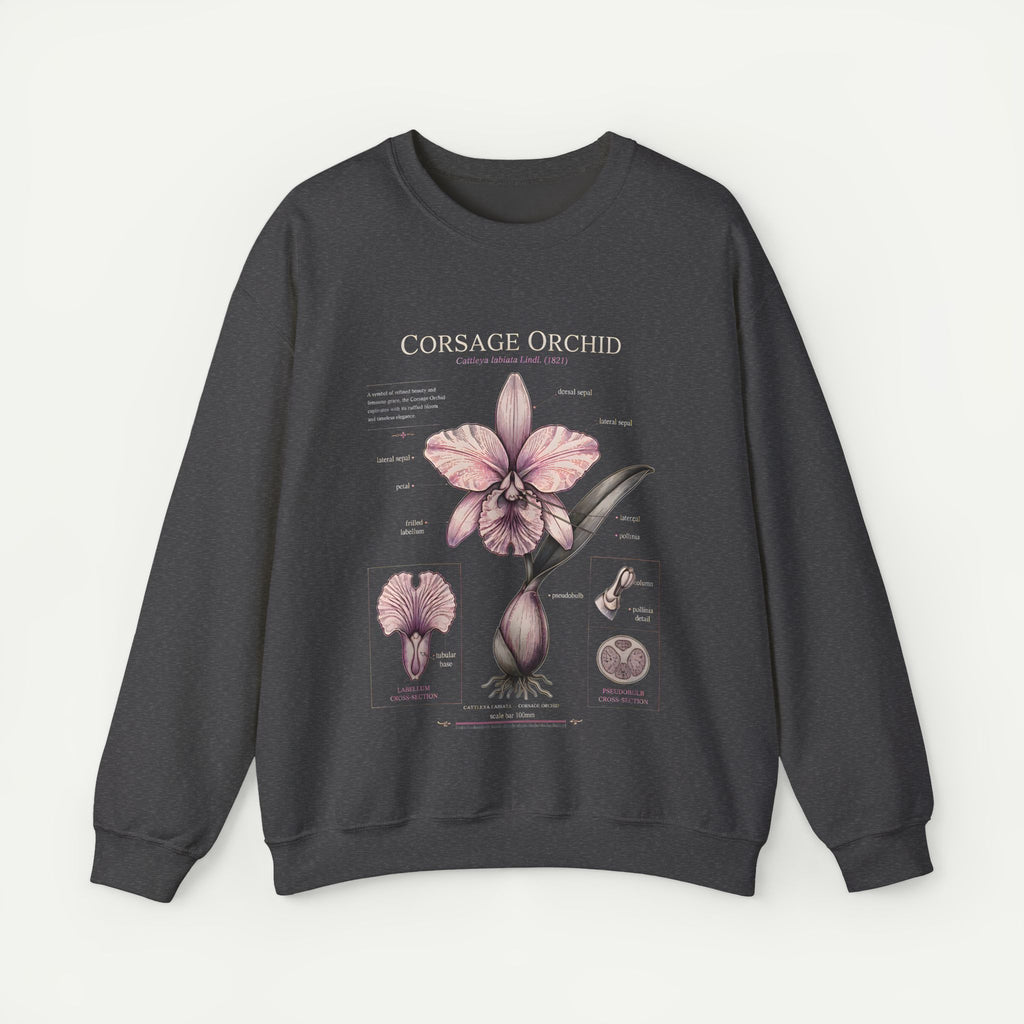 Corsage Orchid Sweatshirt — Botanical Anatomy Floral Crewneck