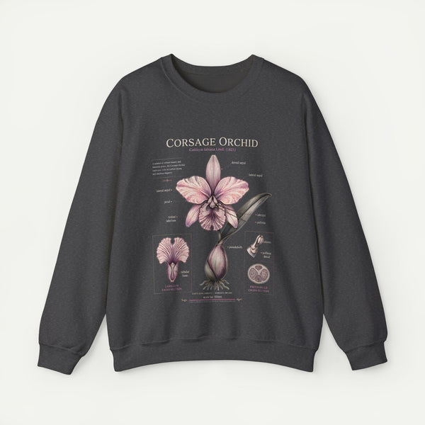 Corsage Orchid Sweatshirt — Botanical Anatomy Floral Crewneck