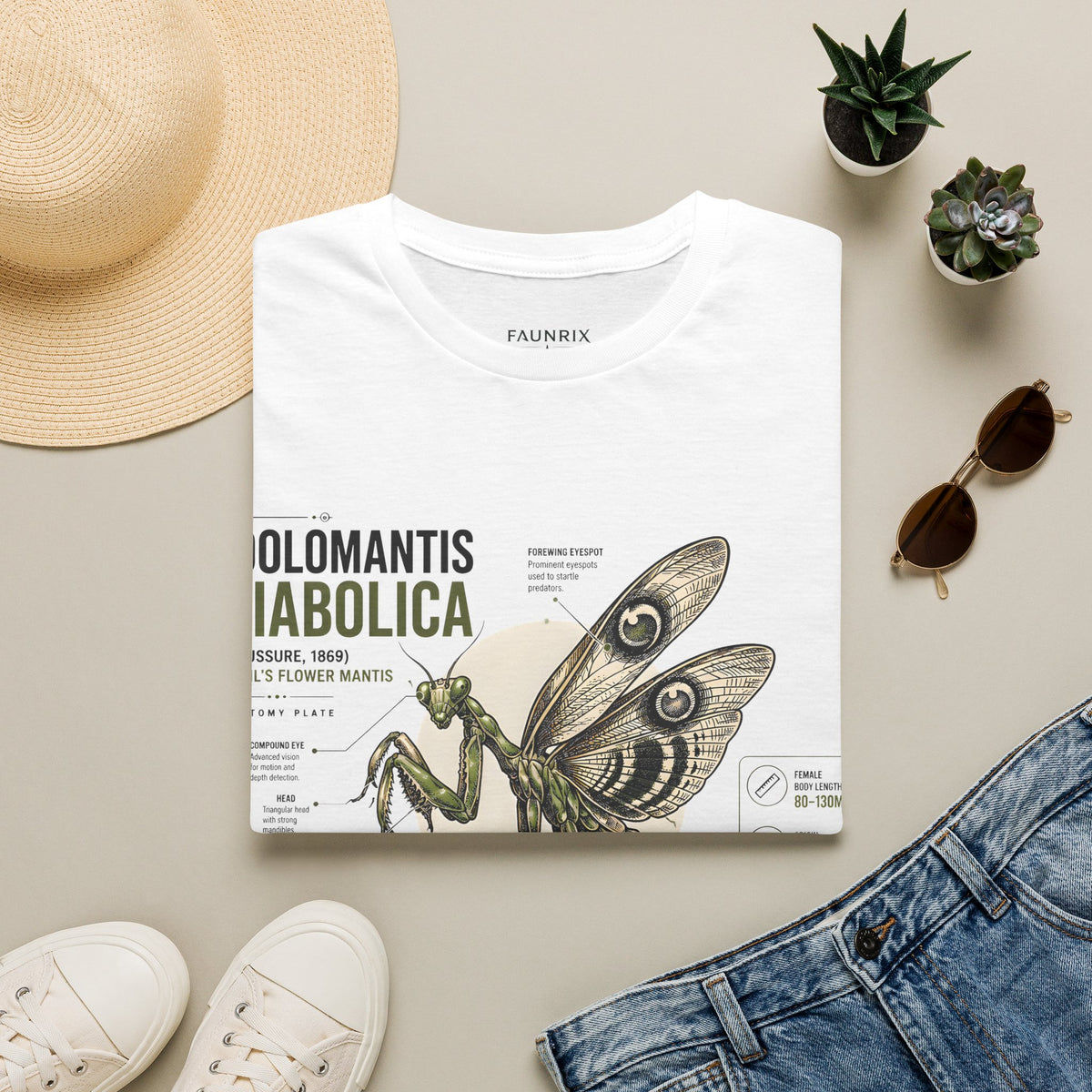 Praying Mantis Botanical Anatomy T-Shirt — Mantis Taxonomy Graphic Tee