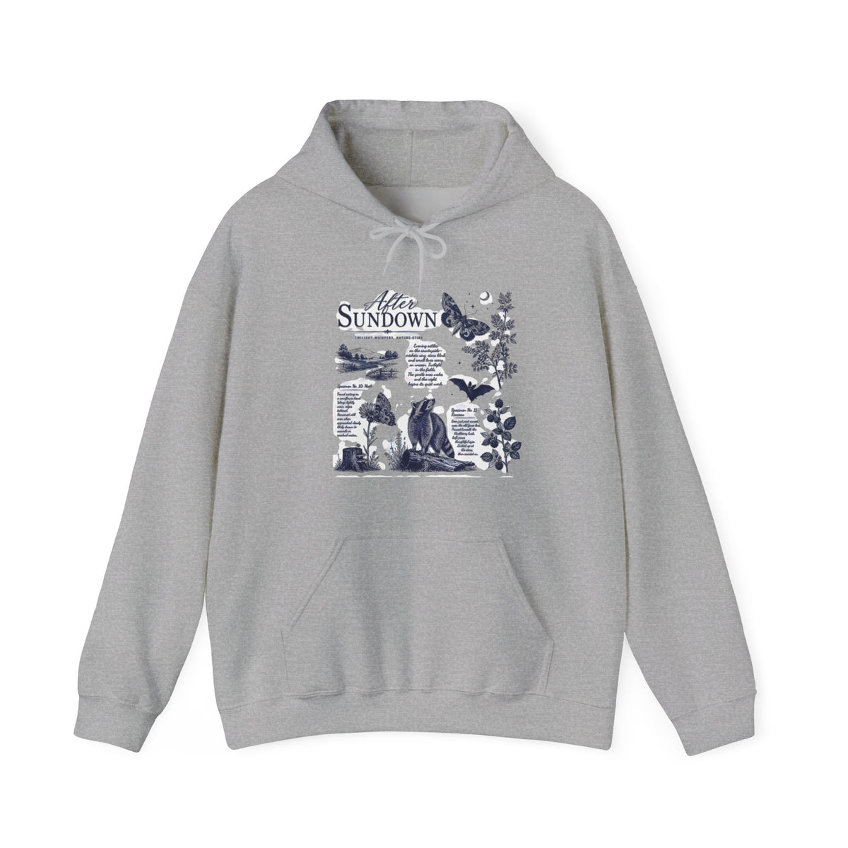 Sunset Foxes Hoodie — "After Sundown" Nature Graphic Pullover