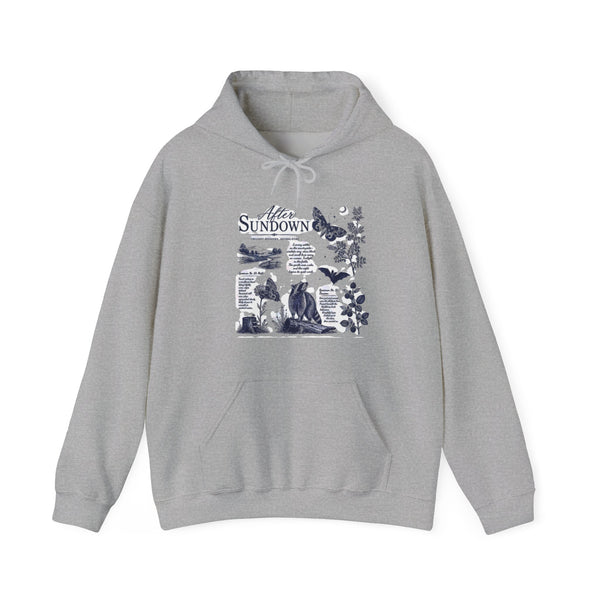 Sunset Foxes Hoodie — "After Sundown" Nature Graphic Pullover