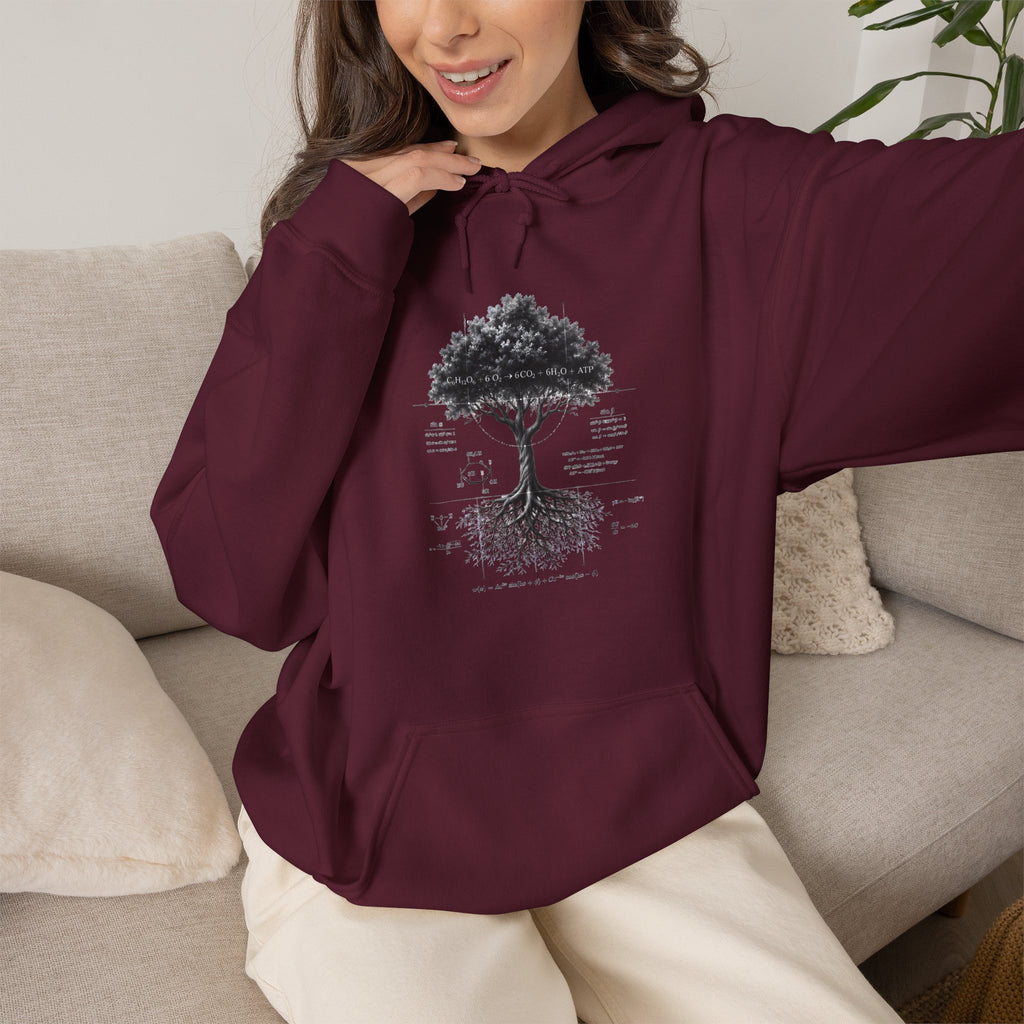 Tree of Life Hoodie — Botanical Diagram Roots & Growth Sweatshirt