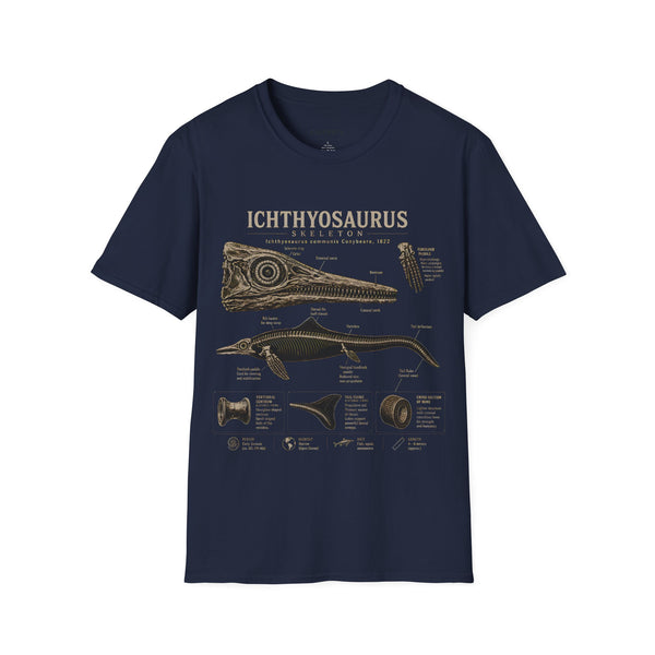 Ichthyosaurus Fossil Illustration T-Shirt