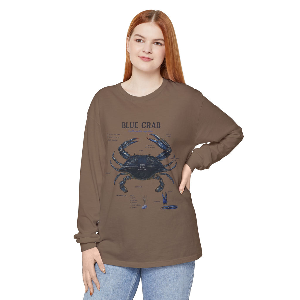 Blue Crab Anatomy Long Sleeve Tee