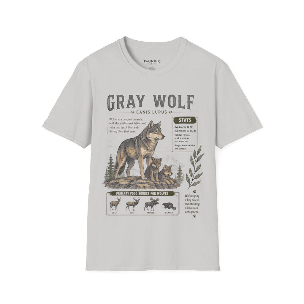 Gray Wolf Anatomy T-Shirt — Canis Lupus Nature Facts Tee