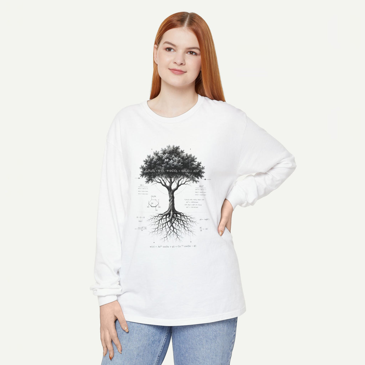 Long Sleeve T-Shirt — Botanical Tree of Life Illustration