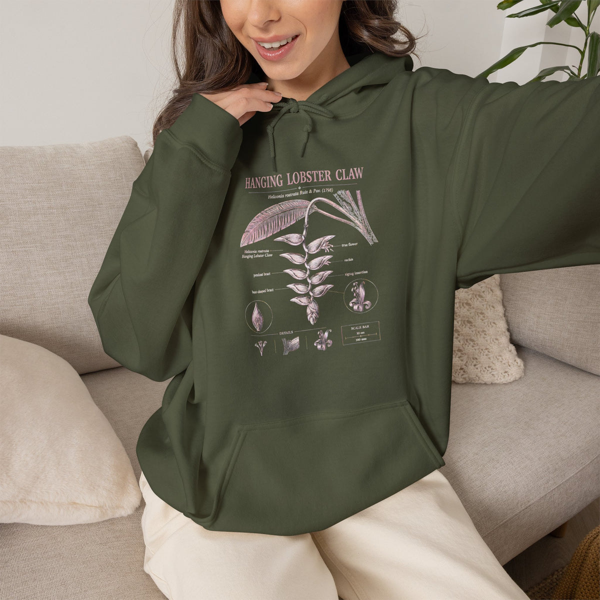 Botanical Growth Hoodie — Humming Lighter Club Plant Diagram Pullover