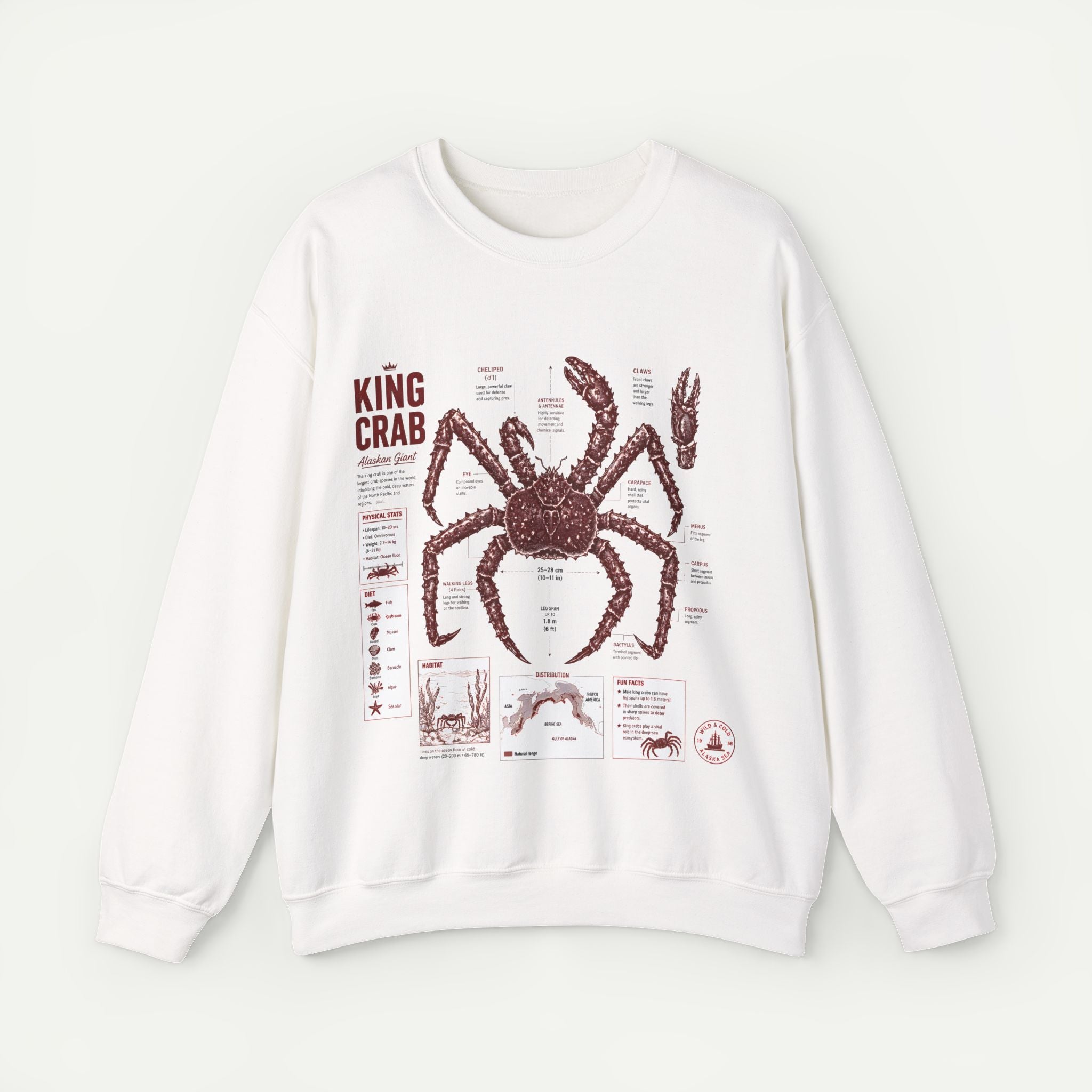 King Crab Anatomy Sweatshirt Secondary image
