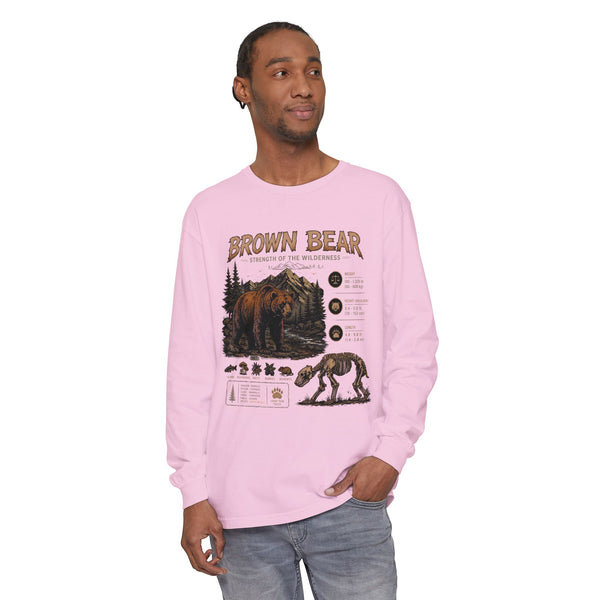 Brown Bear Wildlife Graphic Long Sleeve Tee