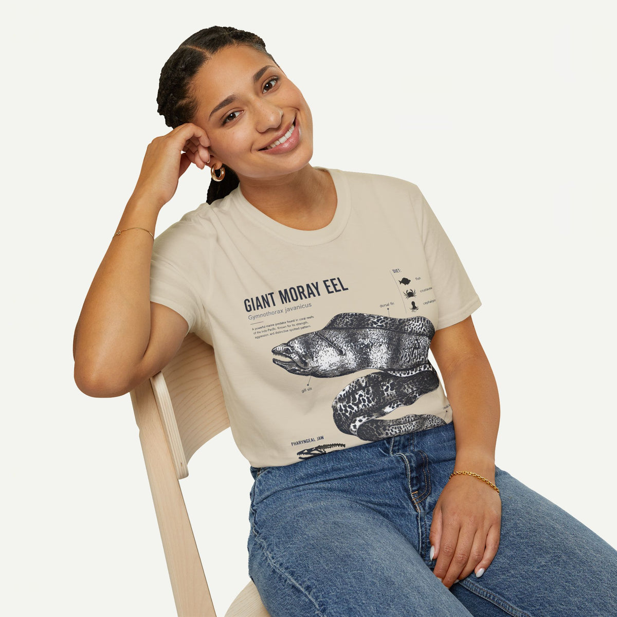 Moray Eel Anatomy Graphic T-Shirt — Vintage Scientific Illustration Tee