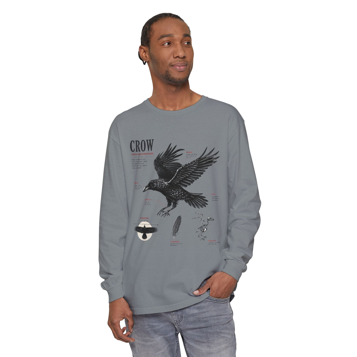 Crow Anatomy Long Sleeve Tee
