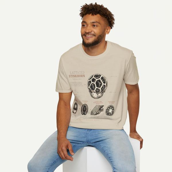 Botanical Latticed Stinkhorn  Anatomy  Vintage Naturalist Shirt