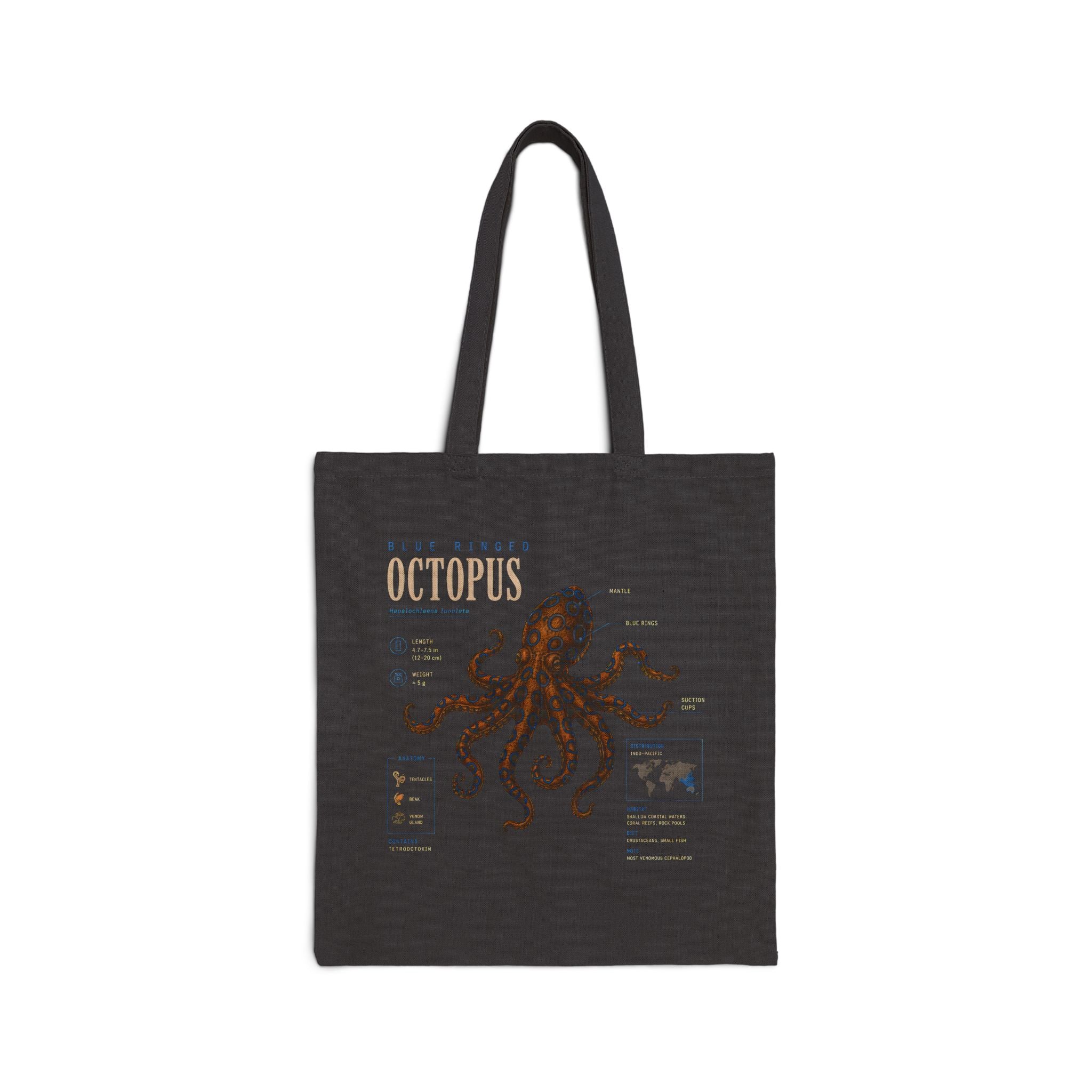 Octopus Canvas Tote Bag — Vintage Sea Creature Illustration Eco Grocery Bag Secondary image