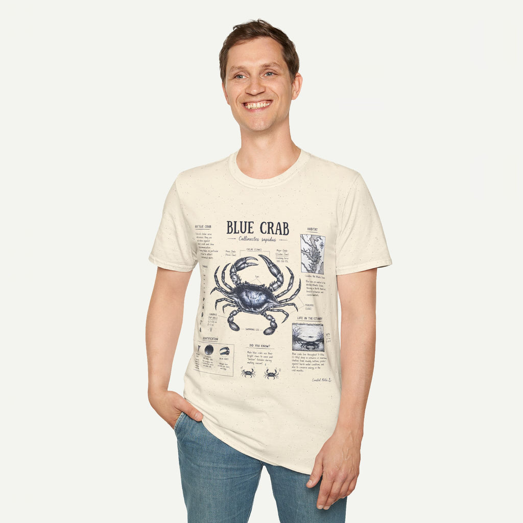 Blue Crab Anatomy T-Shirt — Nautical Vintage Marine Illustration Tee