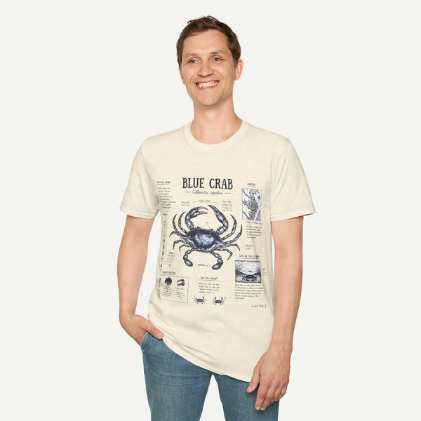 Blue Crab Anatomy T-Shirt — Nautical Vintage Marine Illustration Tee