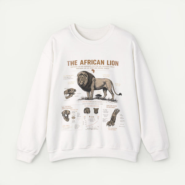 African Lion Anatomy Crewneck Sweatshirt
