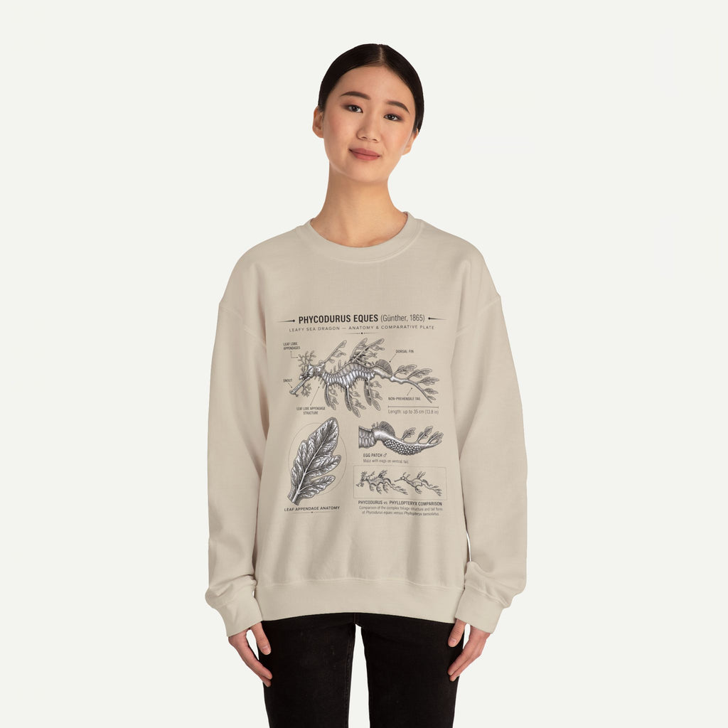 Botanical Anatomy Sweatshirt — Vintage Phycodurus Eques Seaweed Illustration