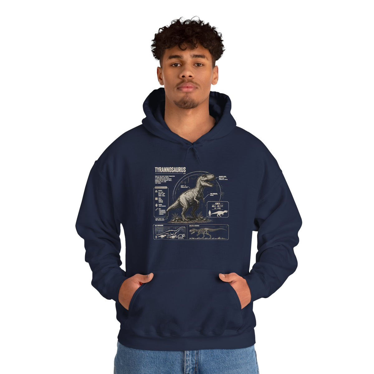 T‑Rex Anatomy Hoodie — Vintage Dinosaur Anatomy Sweatshirt