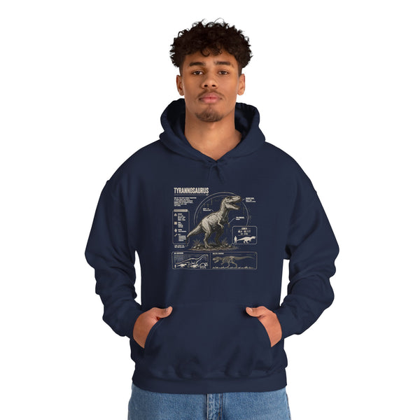 T‑Rex Anatomy Hoodie — Vintage Dinosaur Anatomy Sweatshirt