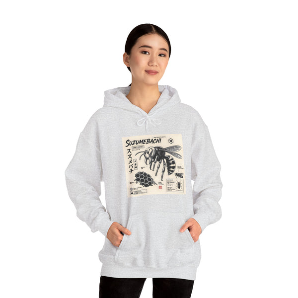 Honey Bee Anatomy Hoodie — Vintage Japanese Beekeeping Art Sweatshirt