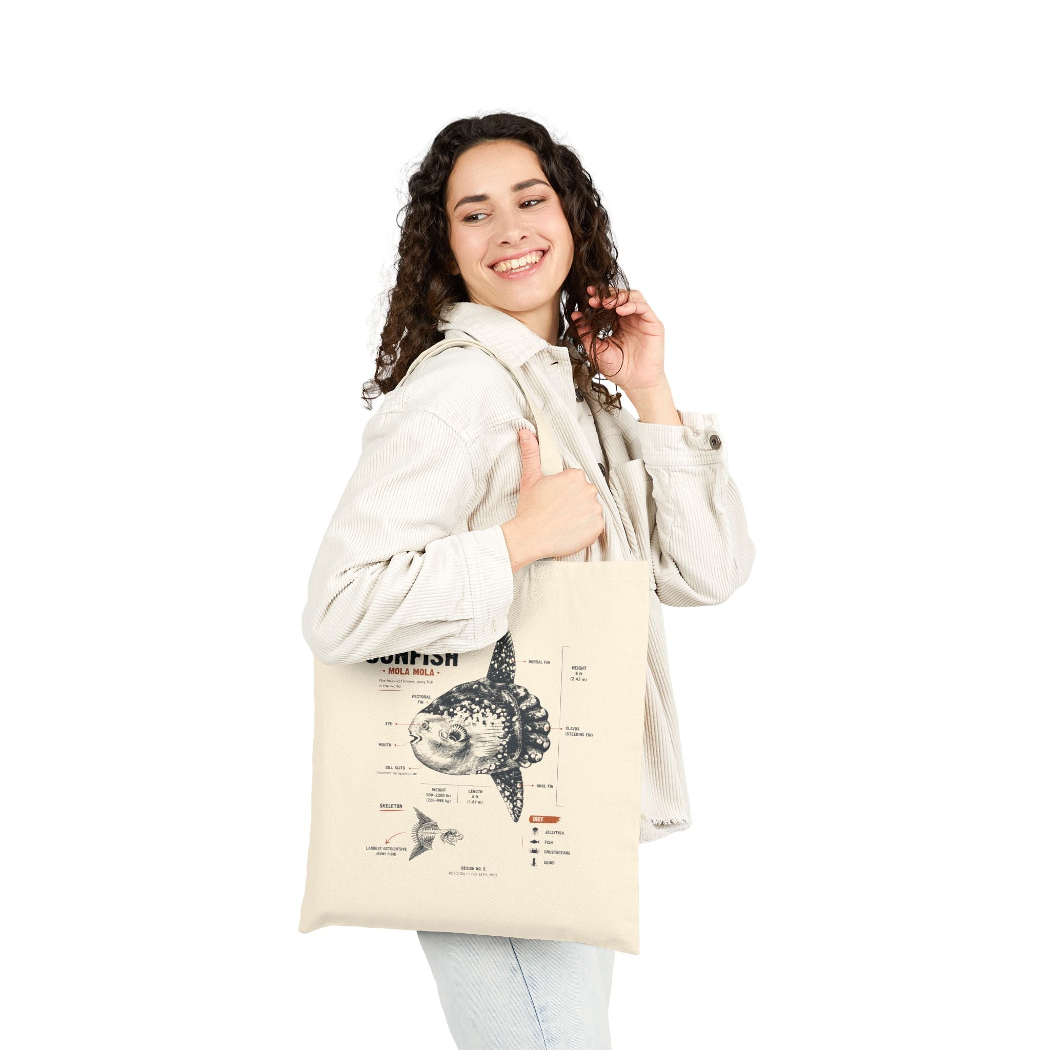 Ocean Sunfish Anatomy Tote Bag – Marine Biology Canvas Shopper Secondary image
