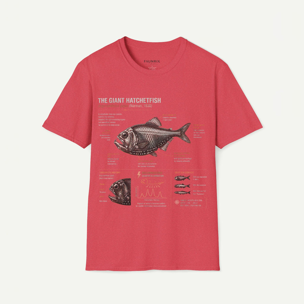 Hatchetfish Anatomy T-Shirt — Vintage Scientific Fish Diagram Tee Main image