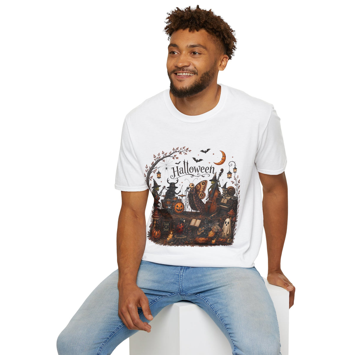 Halloween Witch & Pumpkin T‑Shirt — Spooky Night Graphic Tee