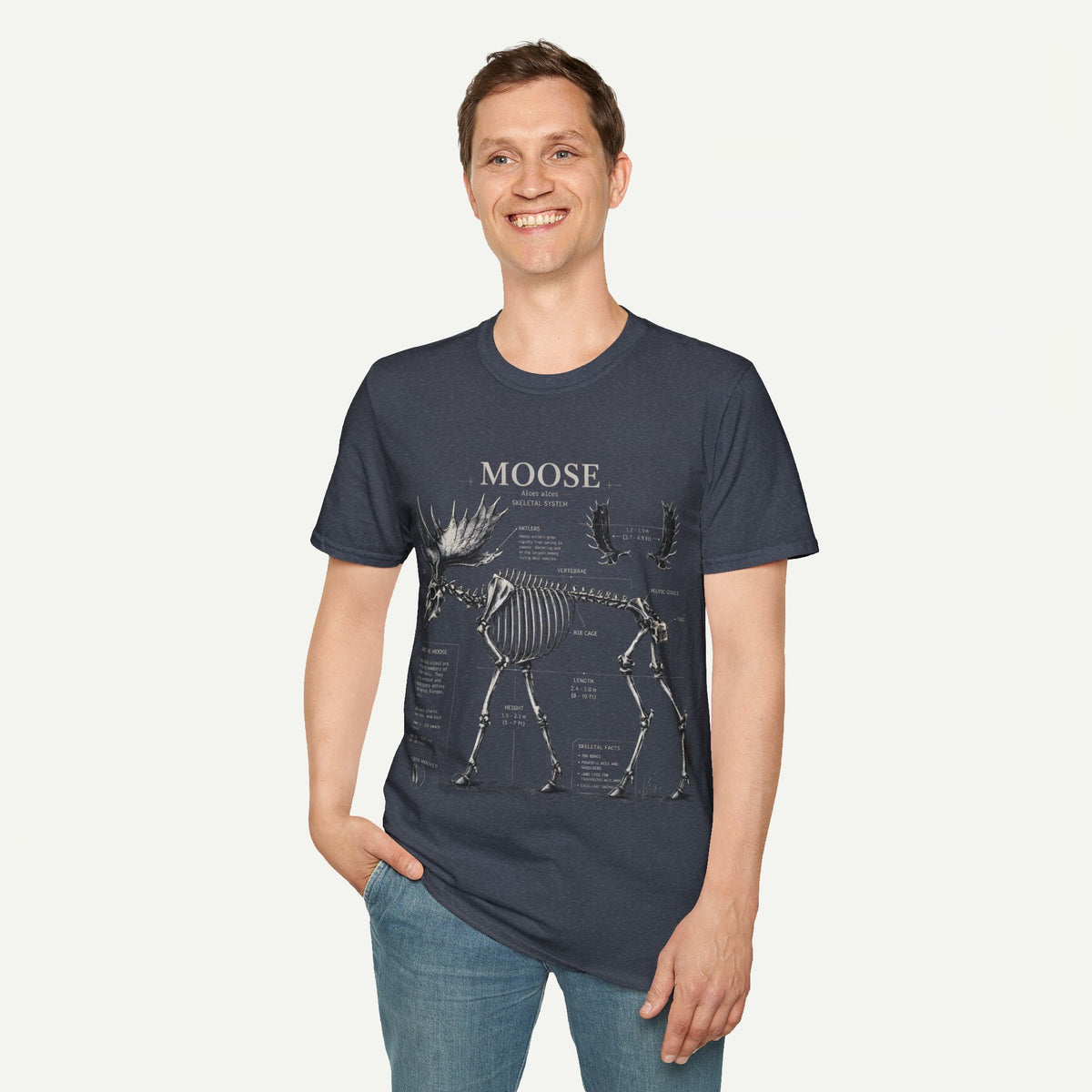 Moose Skeleton Anatomy T-Shirt — Vintage Natural History Graphic Tee