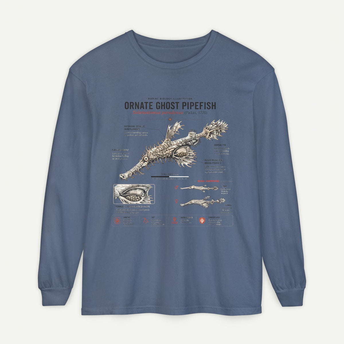Ornate Ghost Pipefish Anatomical Long Sleeve Tee