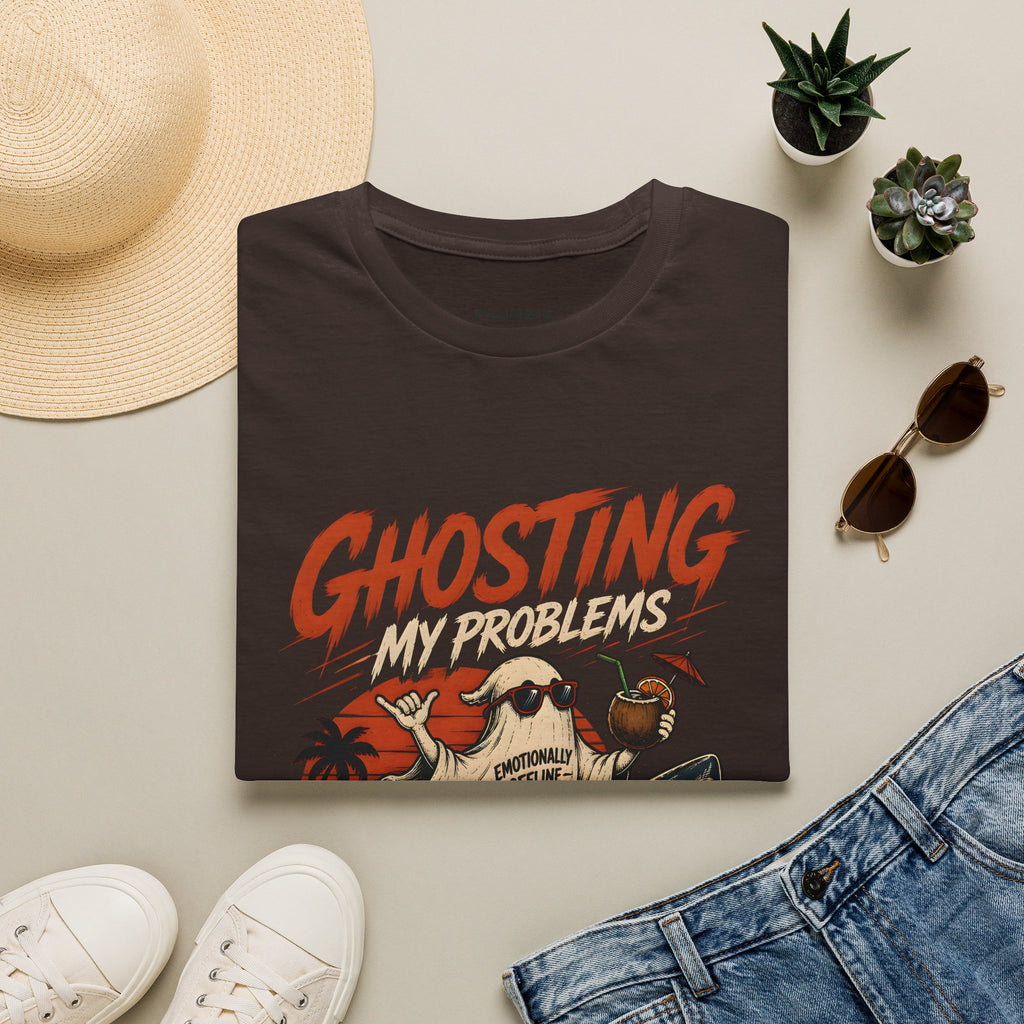 Ghosting My Problems T-Shirt — Funny Sloth Vacation Graphic Tee
