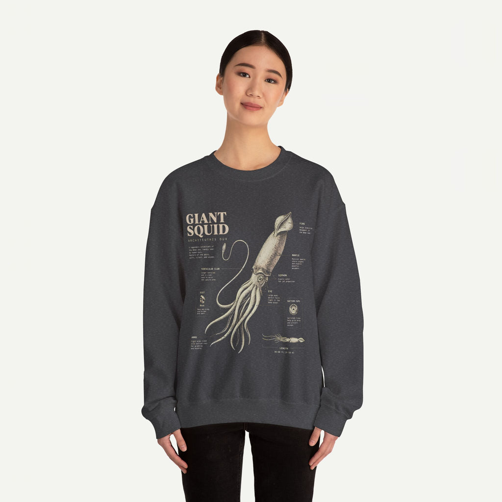 Giant Squid Anatomy Sweatshirt — Vintage Nautical Marine Biology Crewneck