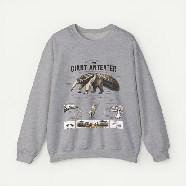 Giant Anteater Anatomy Crewneck Sweatshirt – Vintage Wildlife Anatomy Illustration