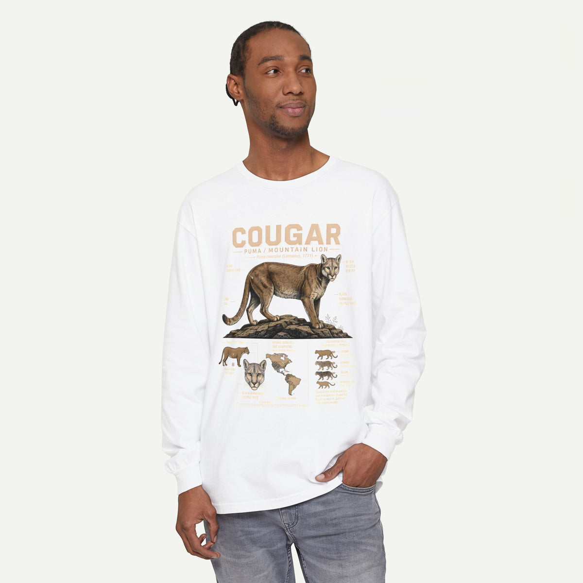 Cougar Wildlife Anatomy Long Sleeve Tee