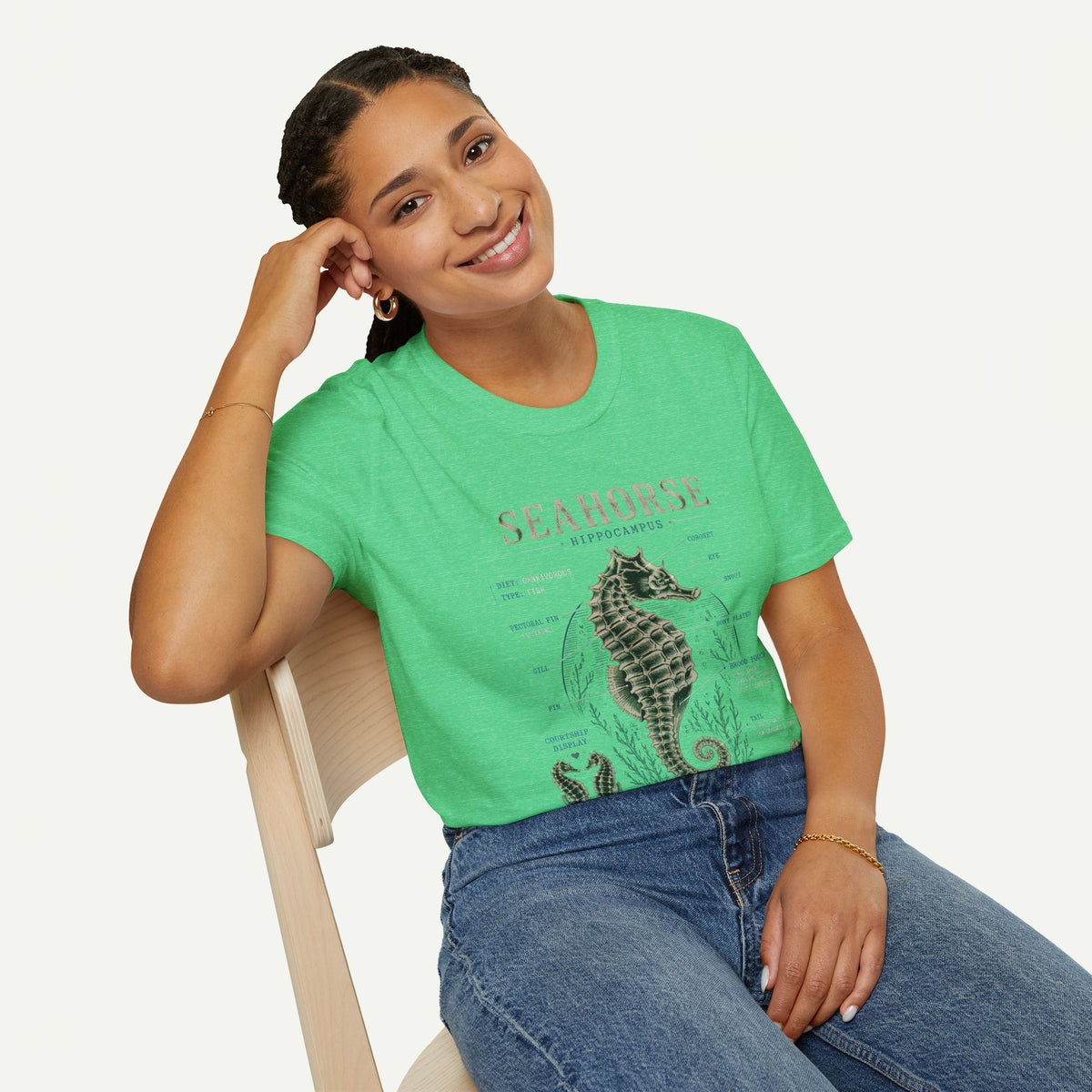 Seahorse Anatomy Tee — Vintage Marine Biology T-Shirt