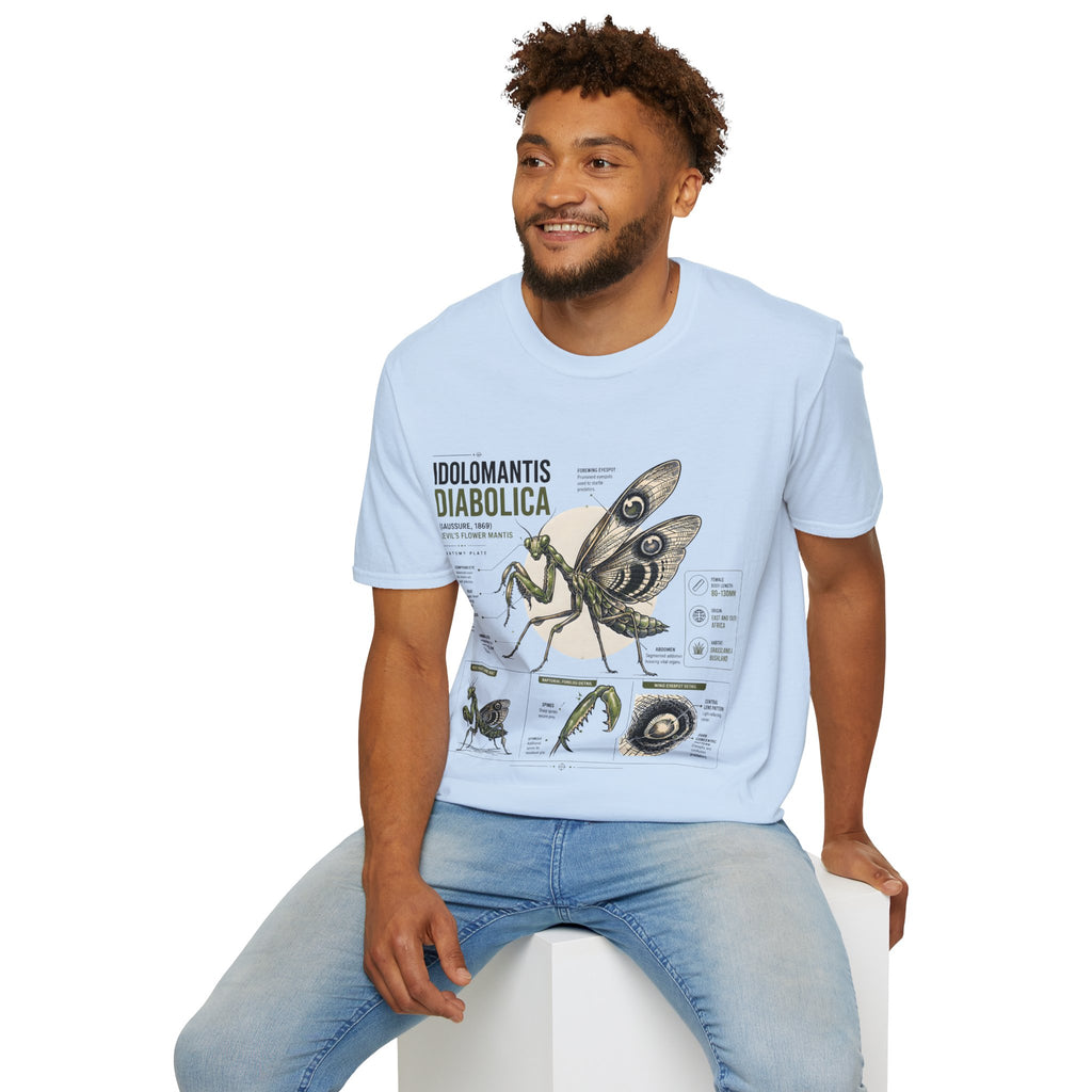 Praying Mantis Botanical Anatomy T-Shirt — Mantis Taxonomy Graphic Tee