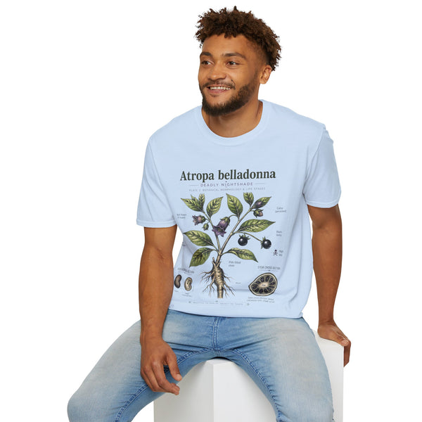 Atropa belladonna Botanical Anatomy T-Shirt — Vintage Deadly Nightshade Illustration