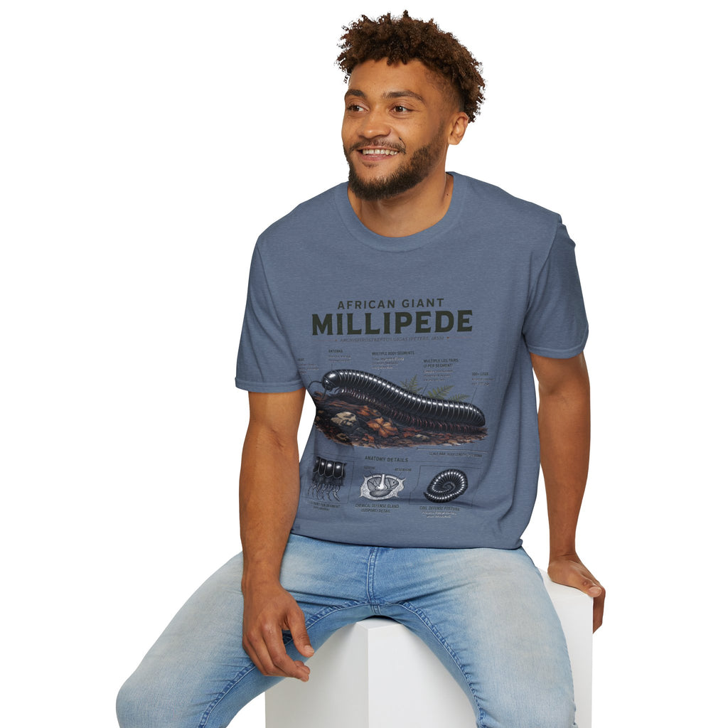 Millipede Anatomy T-Shirt — 'African Giant Millipede' Scientific Graphic Tee