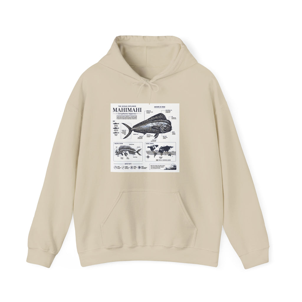 Mahi Mahi Fish Anatomy Hoodie — Illustrated Marine Biology Pullover