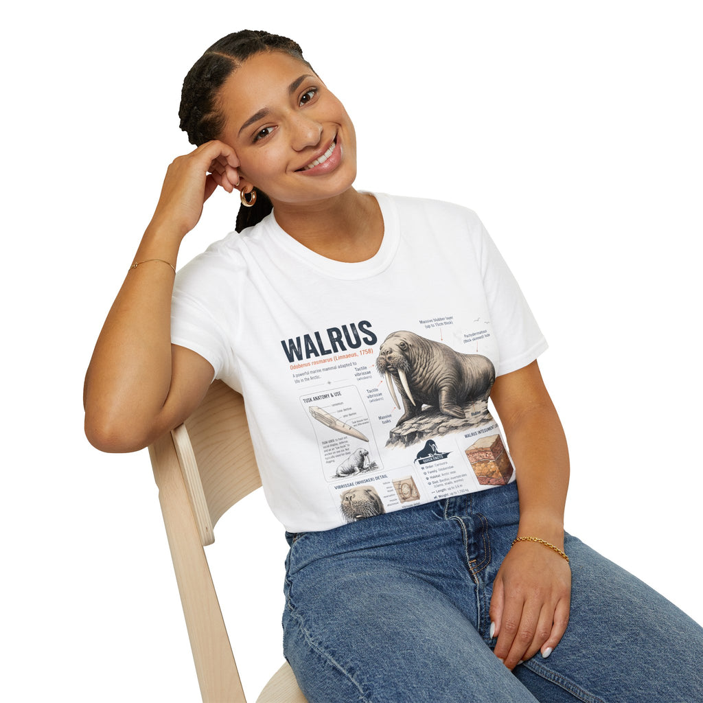 Walrus Anatomy T-Shirt — Illustrated Marine Mammal Facts Tee