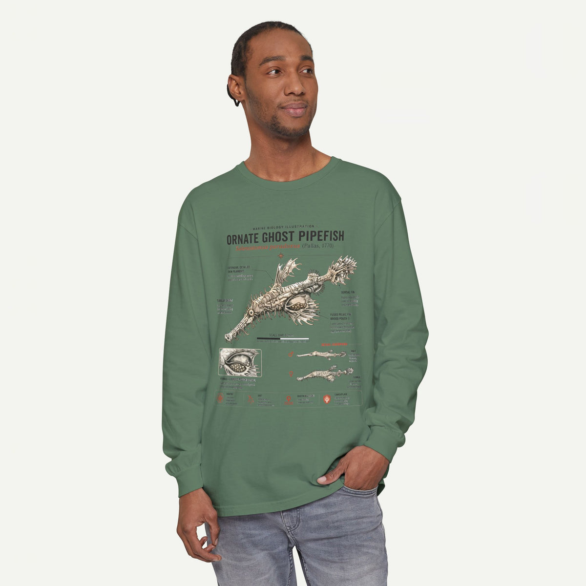 Ornate Ghost Pipefish Anatomical Long Sleeve Tee