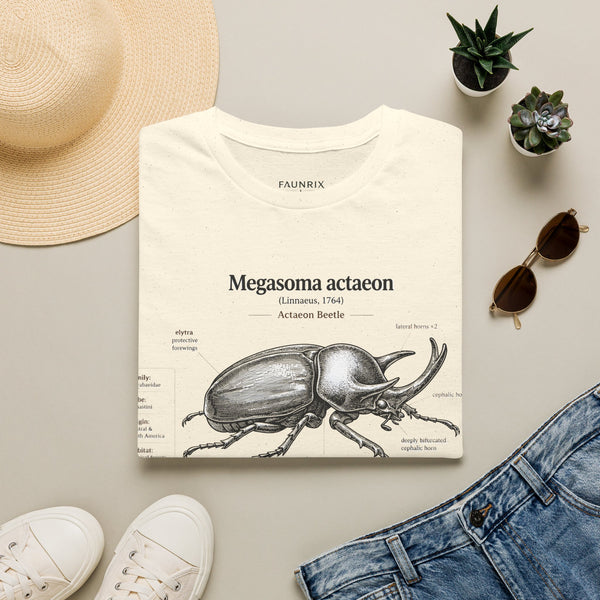 Beetle Anatomy T-Shirt — Megasoma actaeon Scientific Illustration Tee