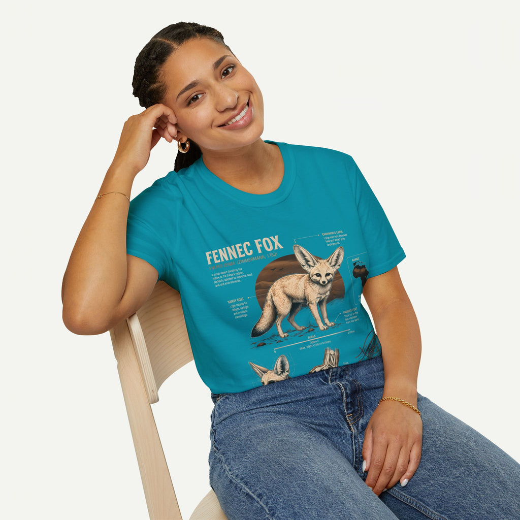 Fennec Fox Anatomy Tee — Illustrated Desert Fox Graphic T-Shirt